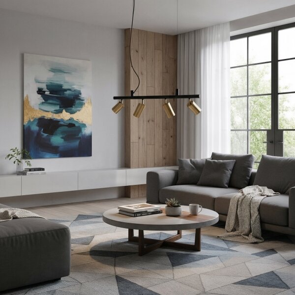 Lustră LED pe cablu Ideal Lux DYNAMITE 4xGU10/7W/230V CRI 90 negru/alamă
