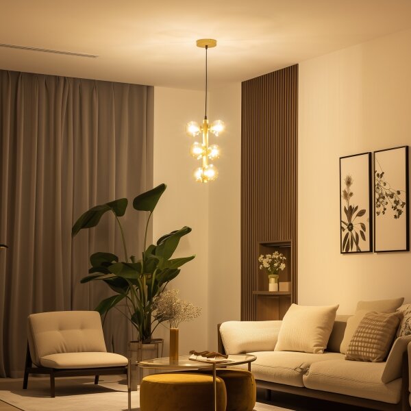 Lustră LED pe cablu Brilagi MILLA 6xG9/3W/230V auriu