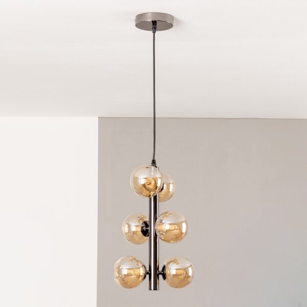 Brilagi - Lustră LED suspendată pe cablu MILLA 6xG9/3W/230V negru cromat/auriu
