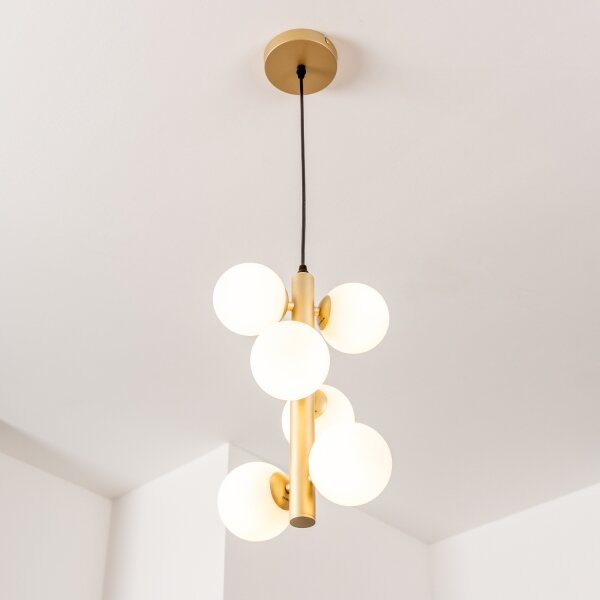 Lustră LED pe cablu Brilagi MILLA 6xG9/3W/230V auriu/alb