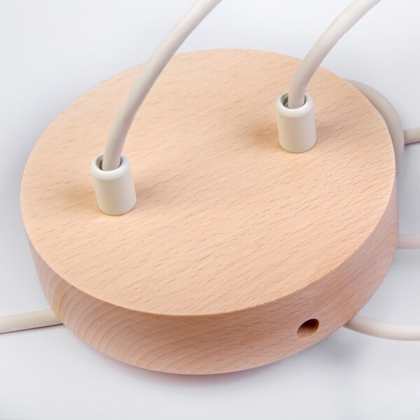 Lustră suspendată pe cablu WOODSTOCK 2xE27/15W/230V lemn/crem