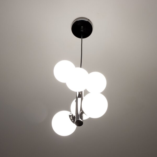 Brilagi - Lustră LED MILLA, suspendată pe cablu, 6xG9/3W/230V, crom negru/alb