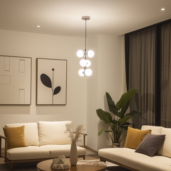 Brilagi - Lustră LED MILLA, suspendată pe cablu, 6xG9/3W/230V, crom negru/alb
