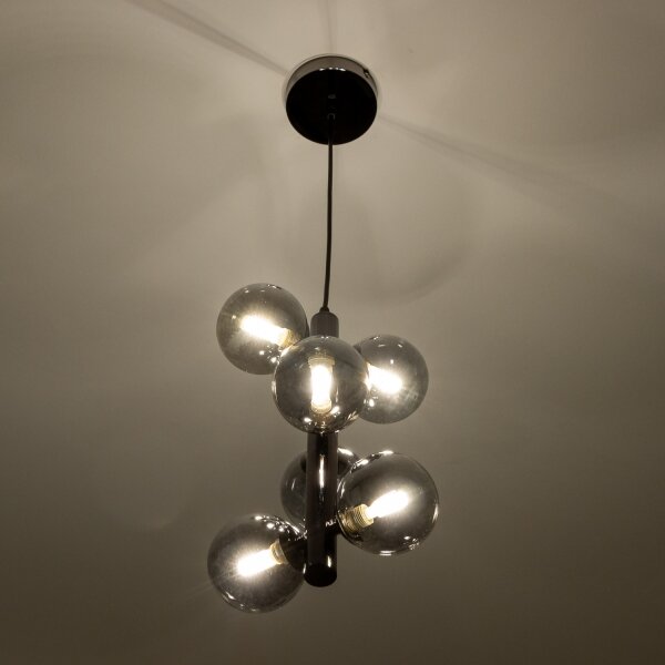 Brilagi - Lustră LED suspendată pe cablu MILLA, 6x G9/3W/230V, negru cromat/sticlă fumurie