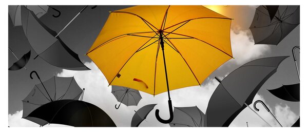 Tablou - Umbrelă galbenă (120x50 cm)