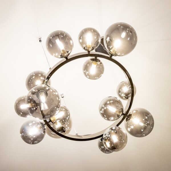 Brilagi - Lustră LED suspendată pe cablu MILLA, 15xG9/3W/230V, negru cromat/fumuriu