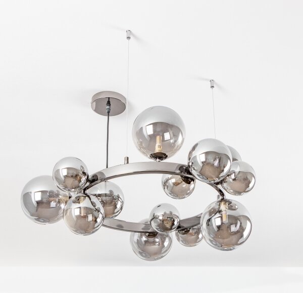 Brilagi - Lustră LED suspendată pe cablu MILLA, 15xG9/3W/230V, negru cromat/fumuriu
