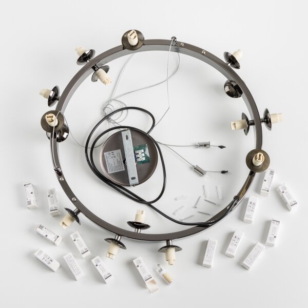Brilagi - Lustră LED suspendată pe cablu MILLA, 15xG9/3W/230V, negru cromat/fumuriu