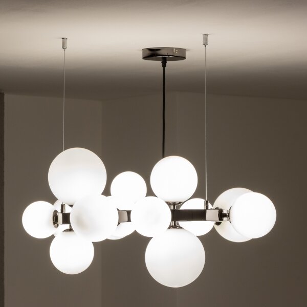 Brilagi - Lustră LED pe cablu MILLA, 15xG9/3W/230V, negru cromat/alb