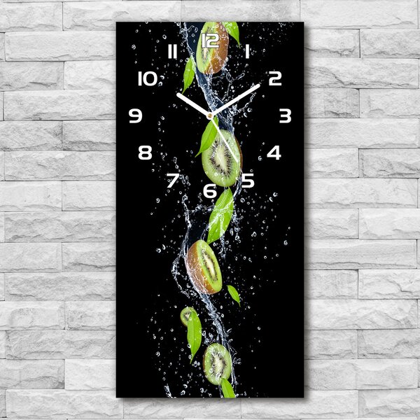 Ceas de sticlă pe perete vertical kiwi