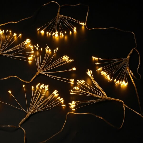 Brilagi - Instalație luminoasă LED de exterior pentru Crăciun, 150 LED, 5 m, IP44, alb cald, efect de artificii