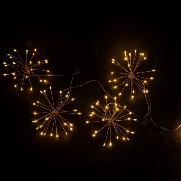 Brilagi - Instalație luminoasă LED de exterior pentru Crăciun, 150 LED, 5 m, IP44, alb cald, efect de artificii