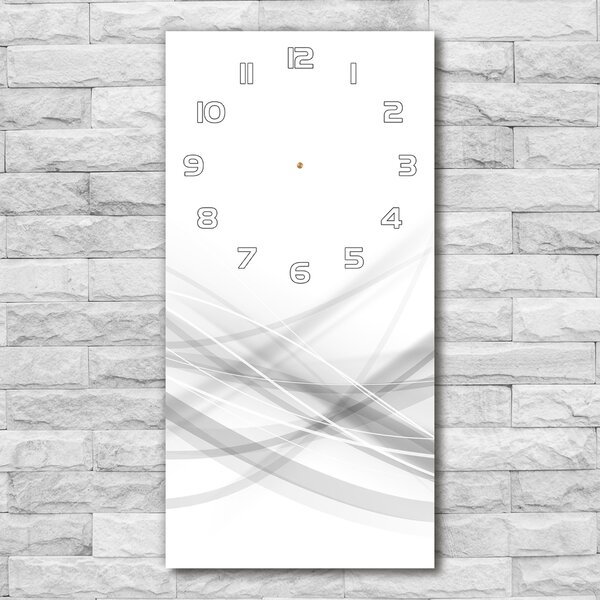 Ceas de sticlă pe perete vertical valuri abstracte