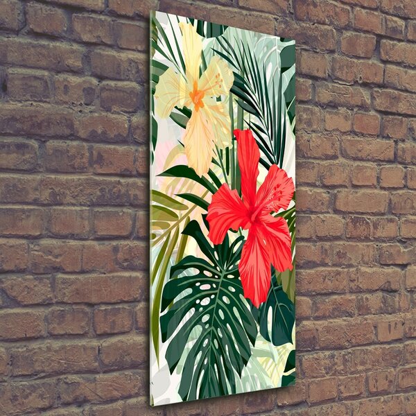 Tablou Printat Pe Sticlă flori Hawaii