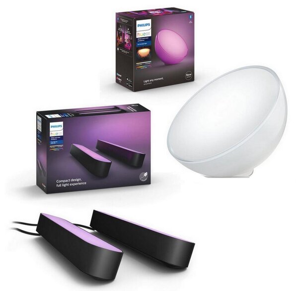 Philips - SET 2x lămpi de masă LED RGB reglabile Hue PLAY 6W/230V + lampă de masă GO