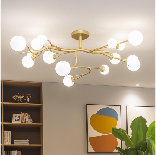 Lustră LED aplicată Brilagi MISTEL 15xG9/3W/230V auriu/alb