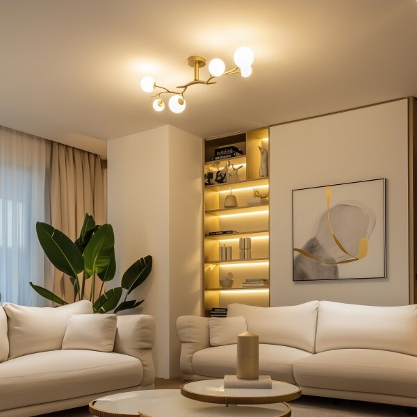 Lustră LED aplicată Brilagi MISTEL 6xG9/3W/230V auriu/alb