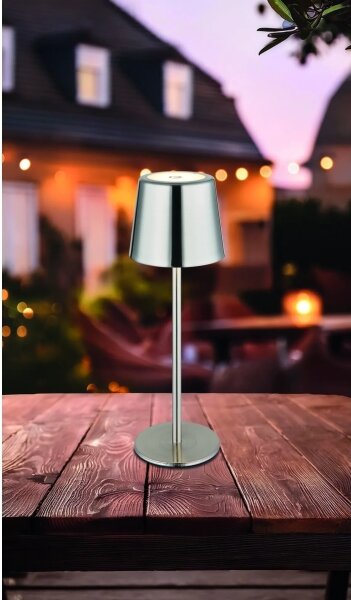 Globo 58482N-LED Lampă de birou VANCOUVER, cu control tactil, reglabilă, reîncărcabilă, 2W/3,7V 2200mAh, crom lucios