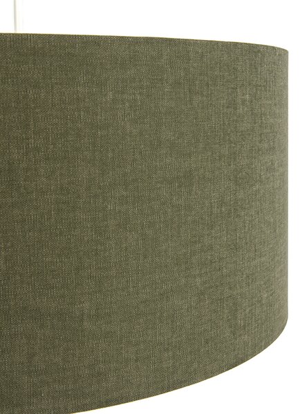 Lampă suspendată albă cu abajur verde 50 cm - Combi 1