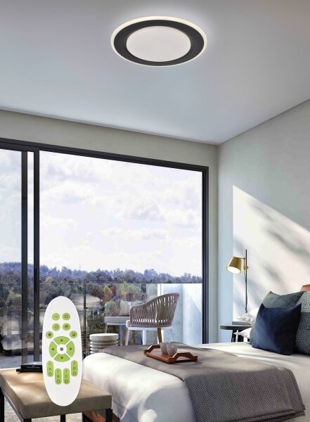 Plafonieră LED dimabilă LED/51W/230V neagră Top Light + telecomandă