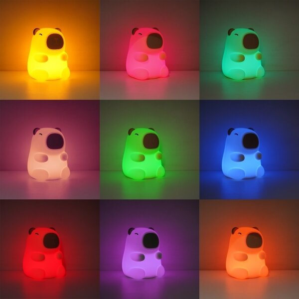 KAPYBARA Lampă de veghe pentru copii LED RGBW reîncărcabilă, reglabilă, LED/0,45W/5V 800 mAh