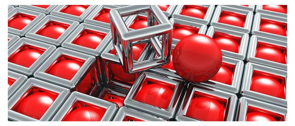 Tablou - Abstract metalic 3D (120x50 cm)