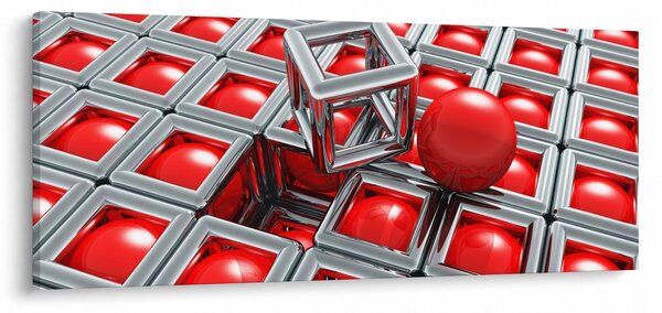 Tablou - Abstract metalic 3D (120x50 cm)
