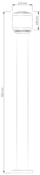 Lampă de exterior MADRID 1xE27/12W/230V, 80 cm, IP44, negru