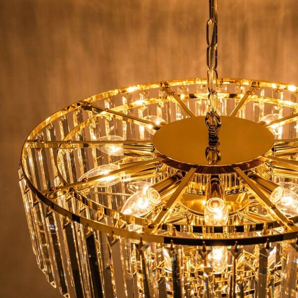 Zuma Line 17701/20-GLD - Candelabru suspendat VERSAILLES 20xE14/40W/230V, auriu