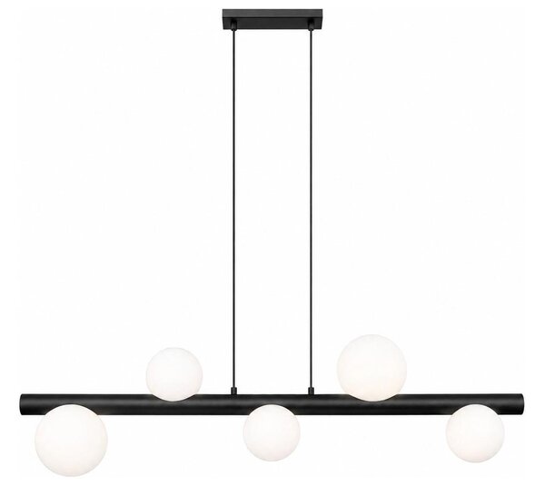 Zuma Line P0574-05N-P7AA - Candelabru FORES suspendat pe cablu, 5xG9/33W/230V, negru