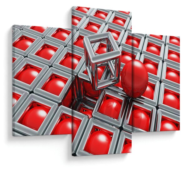 Tablou - Abstract metalic 3D (90x60 cm)