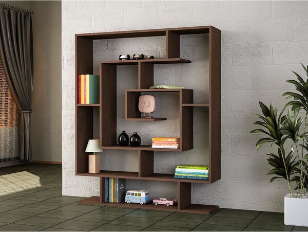 Etajera SARMASIK, wenge, PAL melaminat, 125x22x149 cm