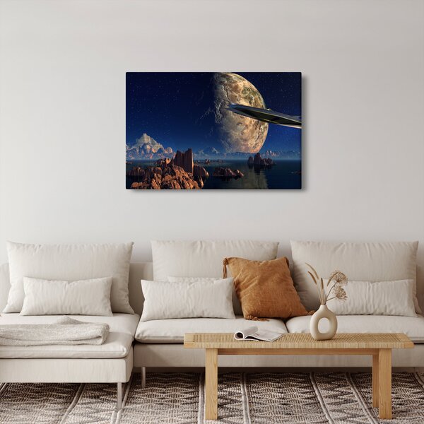 Tablou - Vizita extraterestrului (90x60 cm)