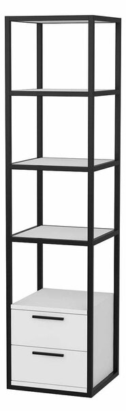 Etajera ROBCOSS, negru/alb, PAL/metal, 39x39x160 cm