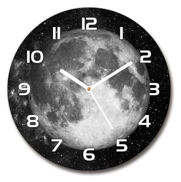 Ceas de sticlă pe perete rotund Lună