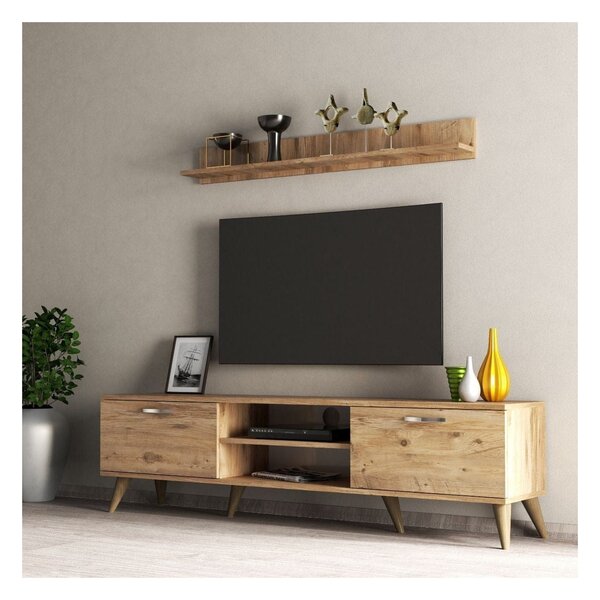 Mobilier living TVU0102, stejar, PAL melaminat, 2 piese