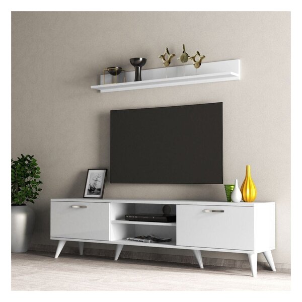 Mobilier living TVU0101, alb, PAL melaminat, 2 polite