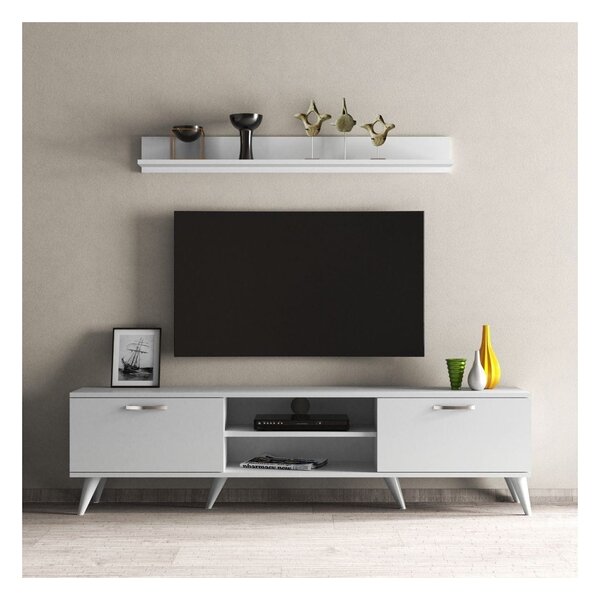 Mobilier living TVU0101, alb, PAL melaminat, 2 polite
