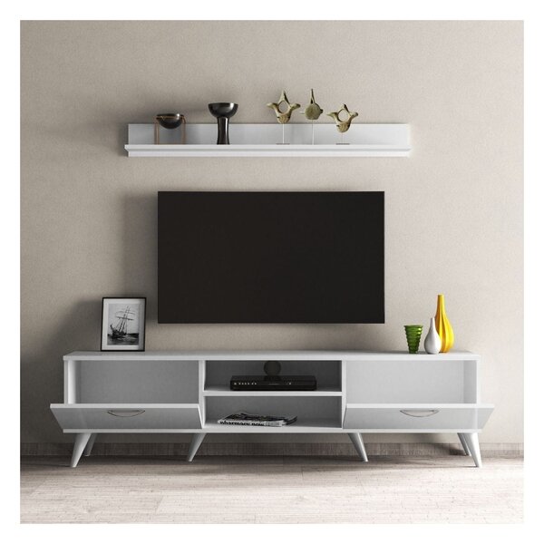 Mobilier living TVU0101, alb, PAL melaminat, 2 polite