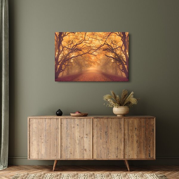 Tablou - Peisaj de toamnă cu drum (90x60 cm)