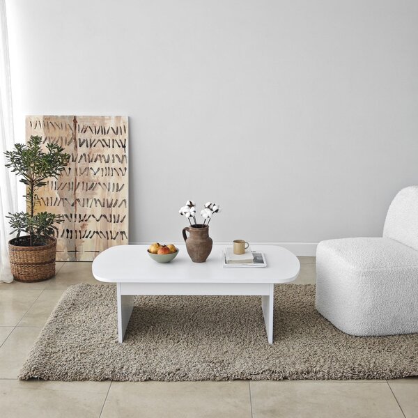 Măsuţă de cafea, Hanah Home, Culoare: Alb