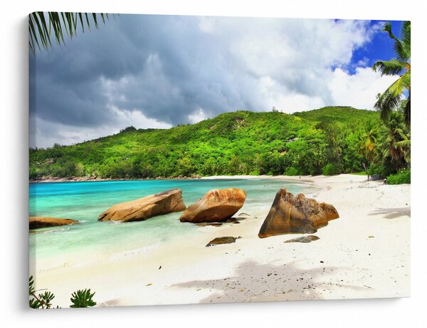 Tablou - Seychelles, plaja Takamaka (70x50 cm)