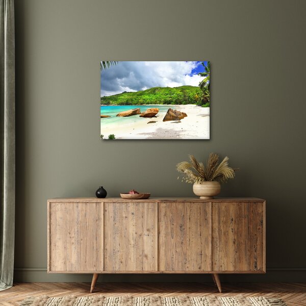 Tablou - Seychelles, plaja Takamaka (70x50 cm)