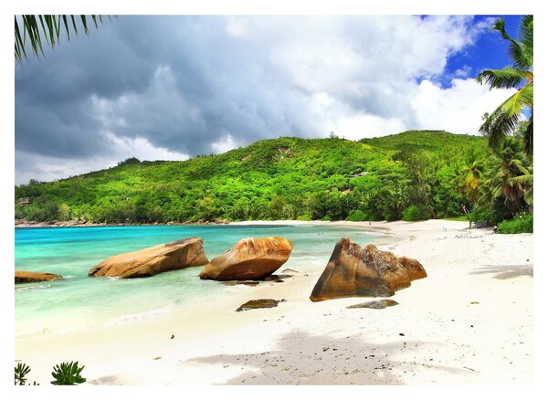 Tablou - Seychelles, plaja Takamaka (70x50 cm)