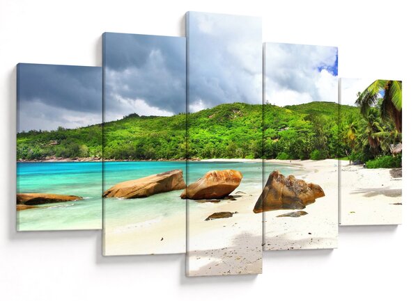 Tablou - Seychelles, plaja Takamaka (150x105 cm)