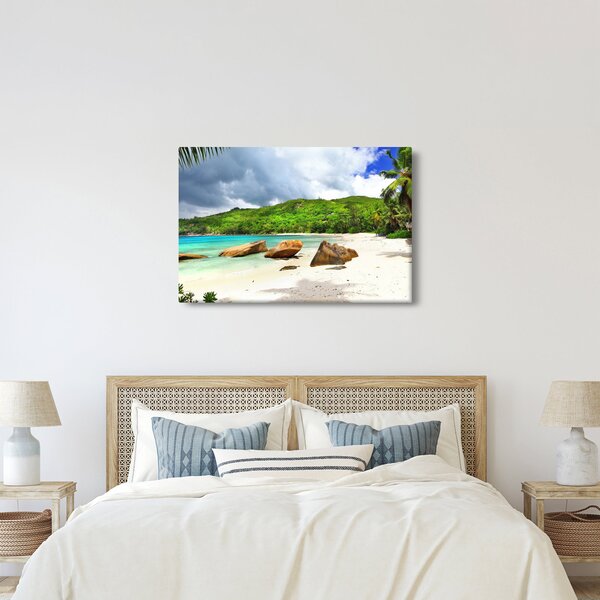 Tablou - Seychelles, plaja Takamaka (90x60 cm)