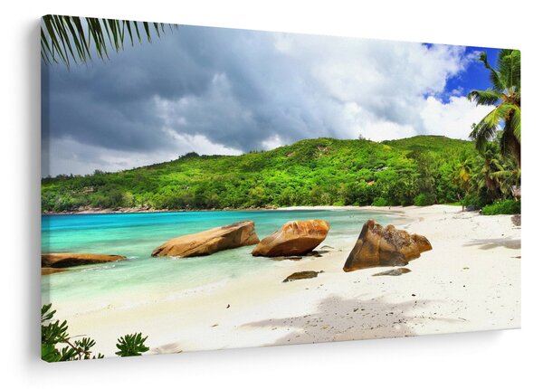 Tablou - Seychelles, plaja Takamaka (90x60 cm)