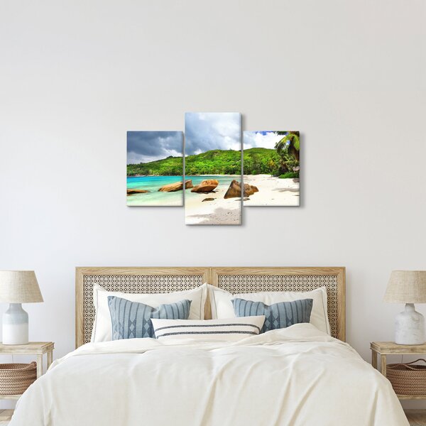 Tablou - Seychelles, plaja Takamaka (90x60 cm)
