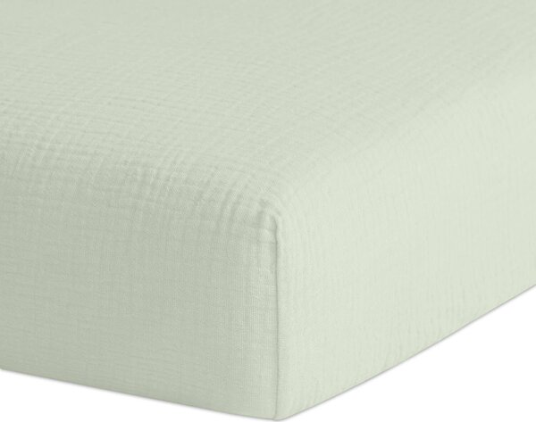 Lenjerie patut cosleeper din muselina dubla 90x50 cm Kidizi mint, include cearceaf, perna si pilota