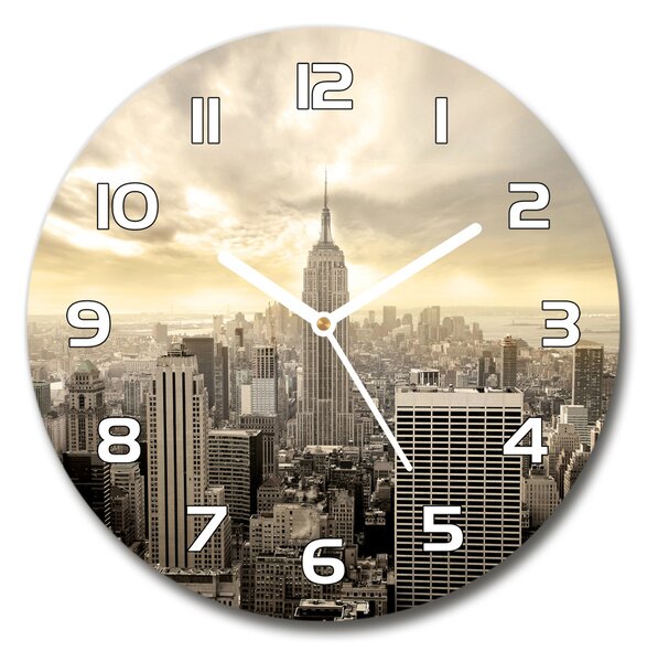 Ceas de sticlă pe perete rotund Manhattan New York City